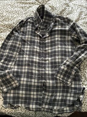 HATCH Collection The Classic Flannel Plaid Button-Down Shirt - Size 1
